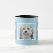Lowchen Malerei - Niedliche Original Hunde Kunst Tasse (Zentrum)