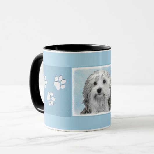 Lowchen Malerei - Niedliche Original Hunde Kunst Tasse (Vorderseite Links)