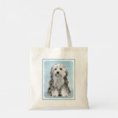 Lowchen Malerei - Niedliche Original Hunde Kunst Tragetasche (Rückseite)