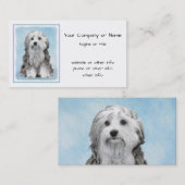 Lowchen Malerei - Niedliche Original Hunde Kunst Visitenkarte (Vorne/Hinten)