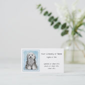 Lowchen Malerei - Niedliche Original Hunde Kunst Visitenkarte (Stehend Vorderseite)