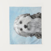 Lowchen Malerei - Niedliche Original Hunde Kunst Wandteppich (Vorderseite)
