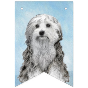 Lowchen Malerei - Niedliche Original Hunde Kunst Wimpelkette