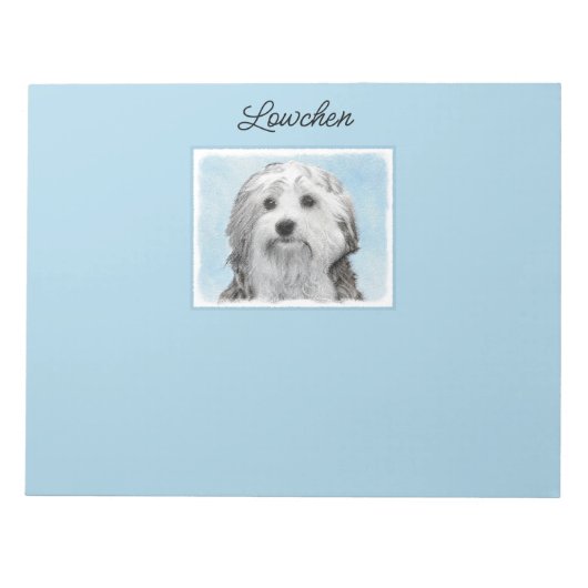 Lowchen-Malerei - Niedliches Original-Hundekunstno Notizblock (Vorderseite)