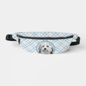 Lowchen Malerei Silber und Cream Original Hunde Ku Bauchtasche (Vorderseite)