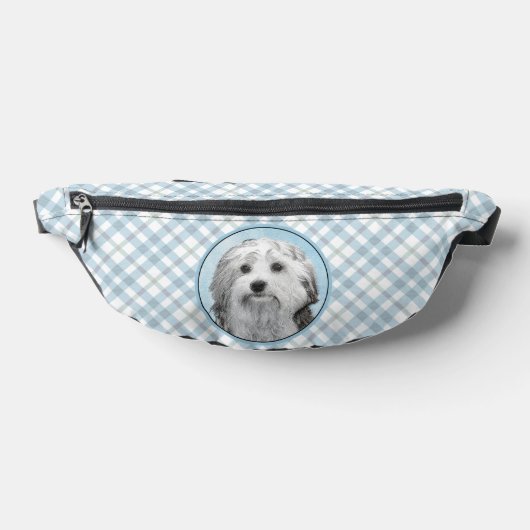 Lowchen Malerei Silber und Cream Original Hunde Ku Bauchtasche (Ablage )