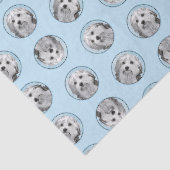 Lowchen Malerei Silber und Cream Original Hunde Ku Seidenpapier (Ausschnitt)