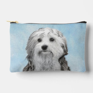 Lowchen Malerei Silber und Cream Original Hunde Ku Zubehörtasche