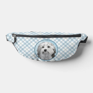 Lowchen-Malerei Silber und Creme Originale Hunde-K Bauchtasche