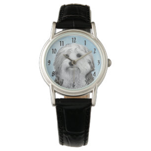 Lowchen-Malerei - Süße originelle Hundekunst Armbanduhr