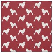 Lowchen Silhouette-Muster-Rot Stoff (Muster)