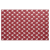 Lowchen Silhouette-Muster-Rot Stoff (Fat Quarter (45,7 x 55,9 cm))
