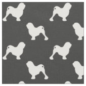 Lowchen Silhouette-Muster Stoff (Nahaufnahme)