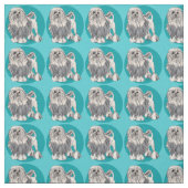Lowchen Türkis 2 Stoff (Muster)