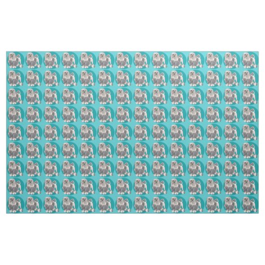 Lowchen Türkis 2 Stoff (Fat Quarter (45,7 x 55,9 cm))