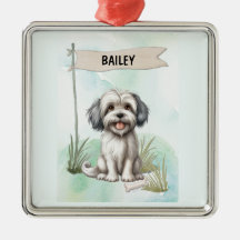 Lowchen Wasserfarbe Personalisierter Hund