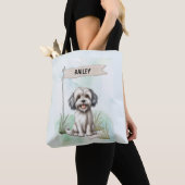 Lowchen Watercolor Personalized Dog Tasche (Von Nahem)