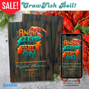 Lowcountry Boil Crawfish Party Rustikal Einladung