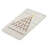 Lowcountry Oyster Weihnachtsbaum auf Holzplanke Magnet (Linke Seite)