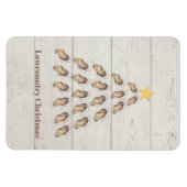 Lowcountry Oyster Weihnachtsbaum auf Holzplanke Magnet (Horizontal)