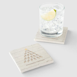 Lowcountry Oyster Weihnachtsbaum auf Holzplanke Steinuntersetzer