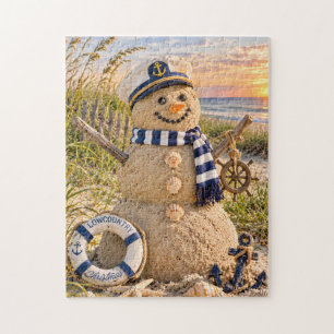 Lowcountry-Weihnachts-Schneemann-Sandskulptur Puzzle
