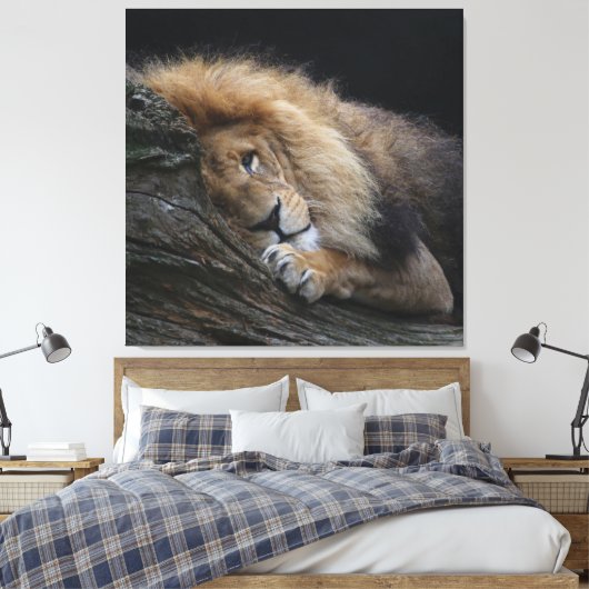 Löwe 030 leinwanddruck (Insitu (Schlafzimmer))