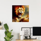 Löwe (10) Wildkatze Poster (Heimbüro)