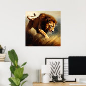 Löwe (12) Wildkatze Poster (Heimbüro)