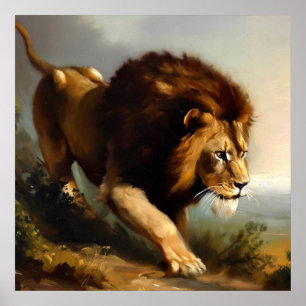 Löwe (13) Wildkatze Poster