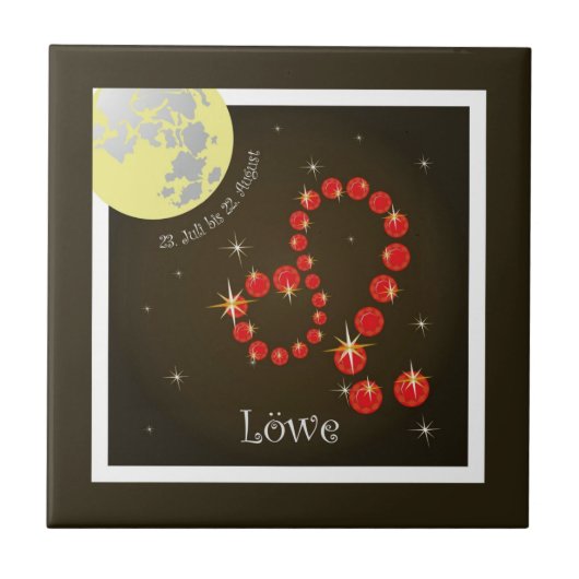 Löwe 23. Juli bis 22. August Keramik Fotofliese Fliese (Vorderseite)