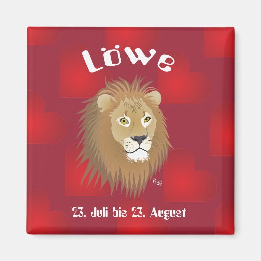Löwe 23. Juli bis 22. August Magnet (Vorne)
