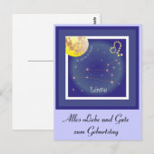 Löwe 23. Juli bis 22. August Postkarte (Vorne/Hinten)