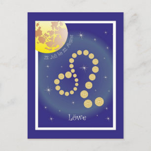 Löwe 23. Juli bis 22. August Postkarte