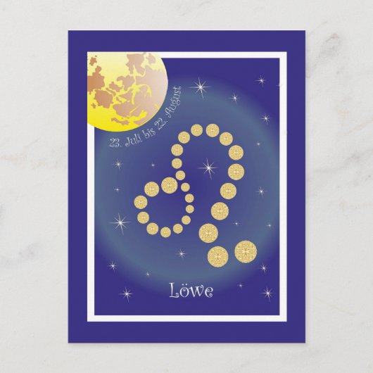 Löwe 23. Juli bis 22. August Postkarte (Vorderseite)