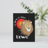 Löwe 23. Juli bis 22. August Postkarte (Stehend Vorderseite)