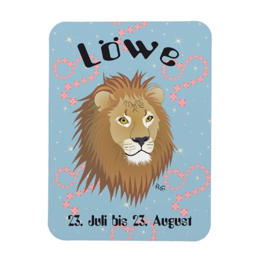 Löwe 23. Juli bis 22. August Premium Flexi Magnet (Vertikal)