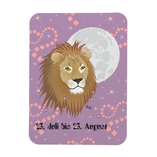 Löwe 23. Juli bis 22. August Premium Flexi Magnet (Vertikal)