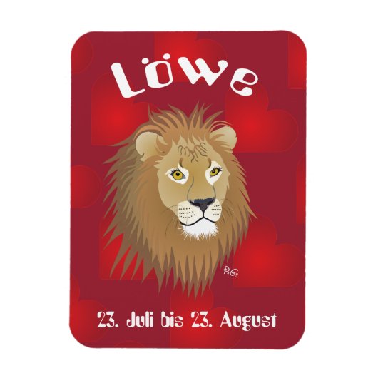 Löwe 23. Juli bis 22. August Premium Flexi Magnet (Vertikal)