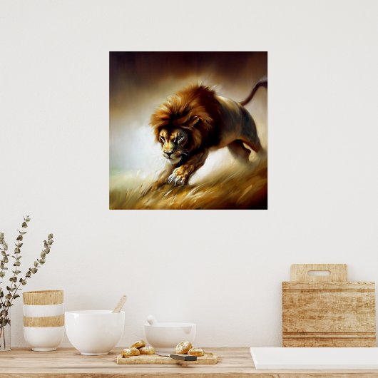 Löwe (7) Wildkatze Poster (Küche)