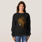 Löwe Afrika Raubtierdruck Kopfabdruck mit wild Sweatshirt (Vorne ganz)