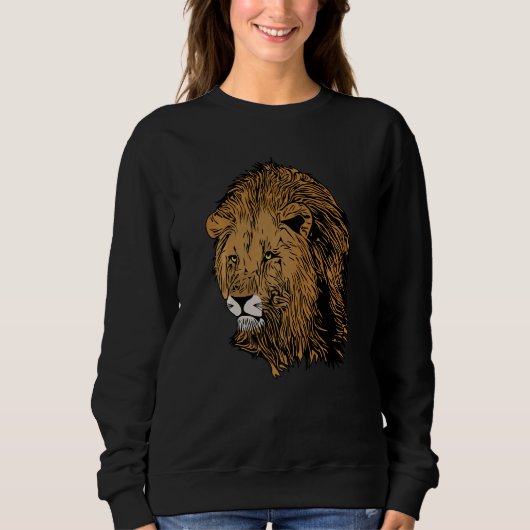 Löwe Afrika Raubtierdruck Kopfabdruck mit wild Sweatshirt (Vorderseite)
