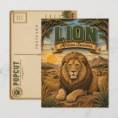 Löwe Afrikanische Savanne POPCUT Postkarte (Vorne/Hinten)
