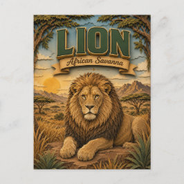 Löwe Afrikanische Savanne POPCUT Postkarte
