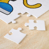 Löwe als Fußballspieler mit Fußball Puzzle (Seite)