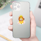 Löwe als König mit Krone Aufkleber (Telefon)