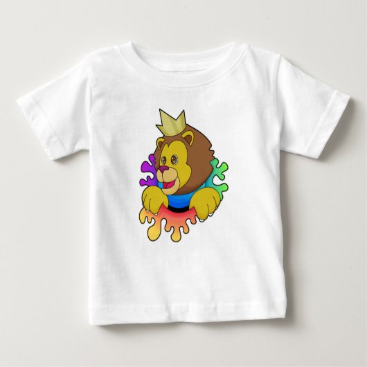 Löwe als König mit Krone Baby T-shirt (Vorderseite)