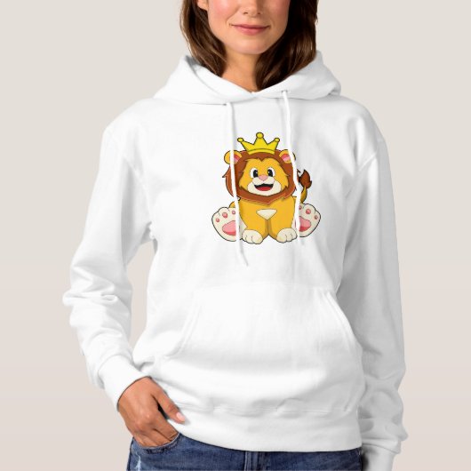 Löwe als König mit Krone Hoodie (Vorderseite)