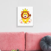 Löwe als König mit Krone Leinwanddruck (Insitu (Wohnzimmer))