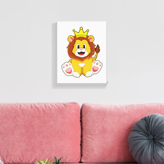 Löwe als König mit Krone Leinwanddruck (Insitu (Wohnzimmer))